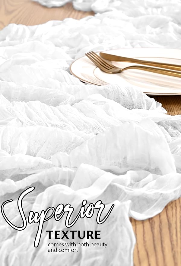 30 Pack Cheesecloth Table Runner 10FT White Table Runner Boho Gauze Cheese - Image 4