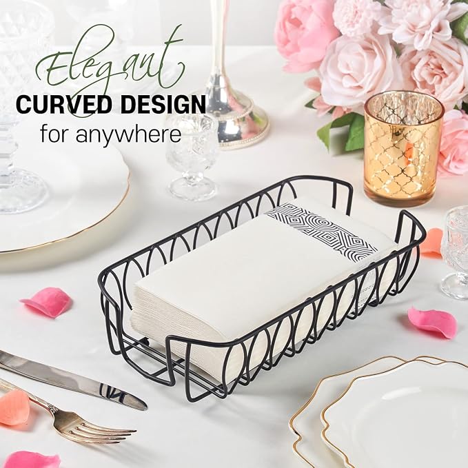Guest Hand Towel Holder Tray for Bathroom Countertop, Powder Room & Vanity Use - Image 7