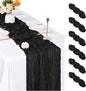 6 Pack Black Cheesecloth Table Runner, 17 x 108 inch, Semi Sheer Boho Cheese by ACSUIT