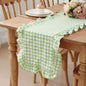 HunnmingRe 1 Pc Gingham Table Runner Light Green, 72 X 13.8 Inch | Cotton by HunnmingRe