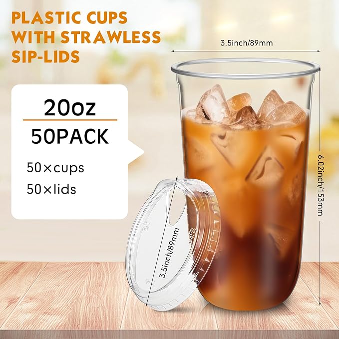 Baderke 50 Pcs Round Bottom Plastic Cups - Image 3
