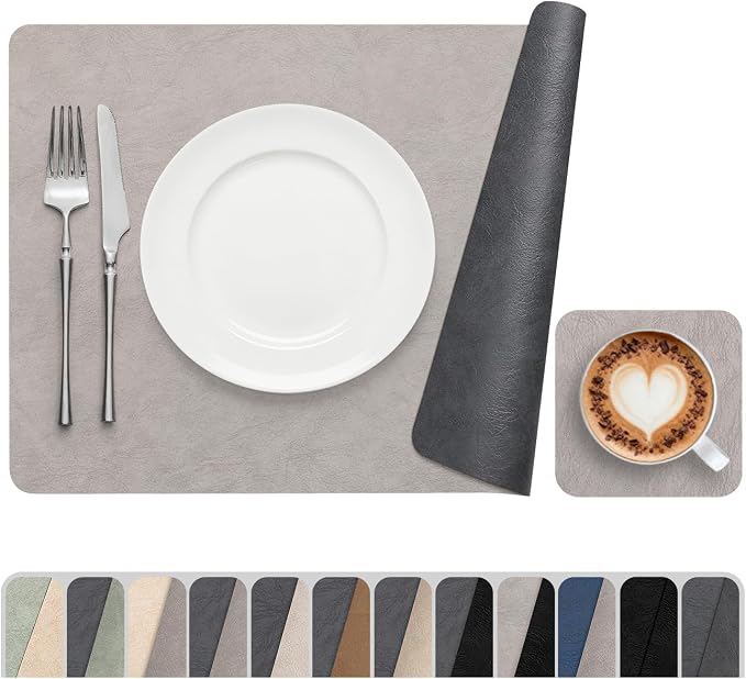 Vinyl Placemats Set of 4, Dual Sided Place Mats by Banchif