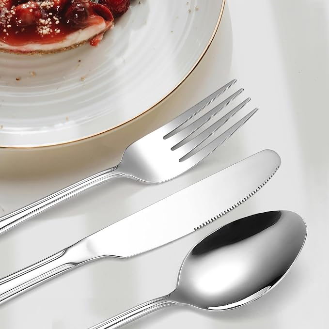 Modern Flatware Silverware Set for 4 People Kitchen Stainless Steel Cutlery 20 - Image 5