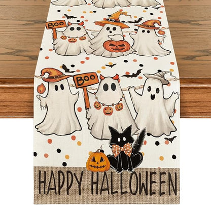 Artoid Mode 210 GSM Halloween Table Runner 13x90 Inch Home Party Decor | Beige by ArtoidMode