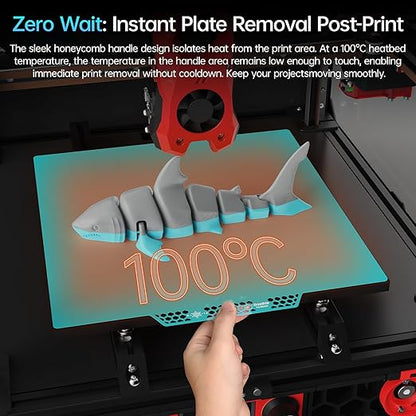 BIQU CryoGrip Pro Glacier 356x356mm Panda Build Plate for Voron 350 3D Printer Double Sided Upgrade Build Plate Removable Surface Platform