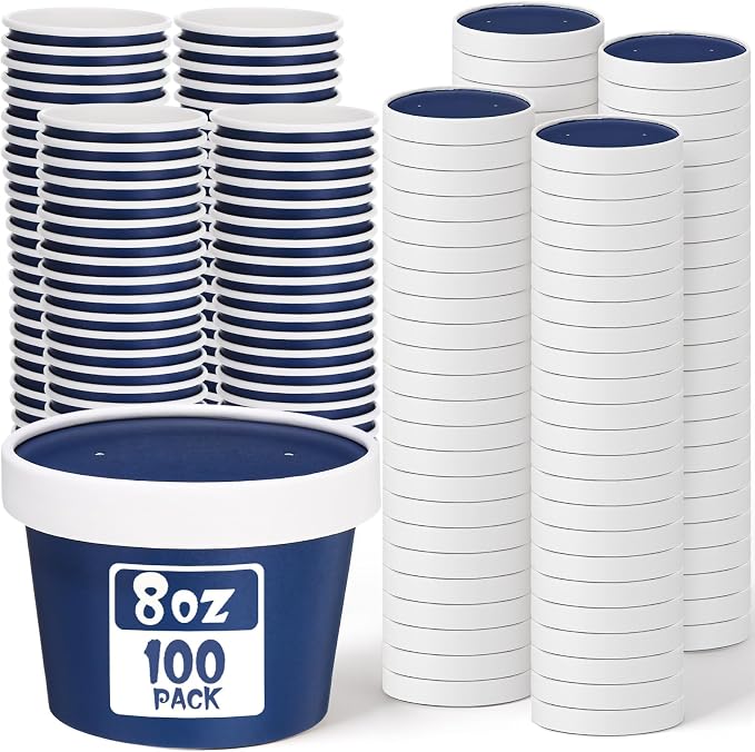 Fulmoon 100 Pack Paper Soup Containers by Fulmoon
