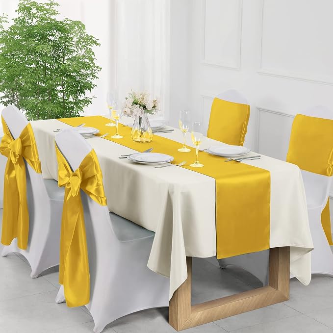 Manyshofu Gold Satin Table Runner 12x72 - Image 3