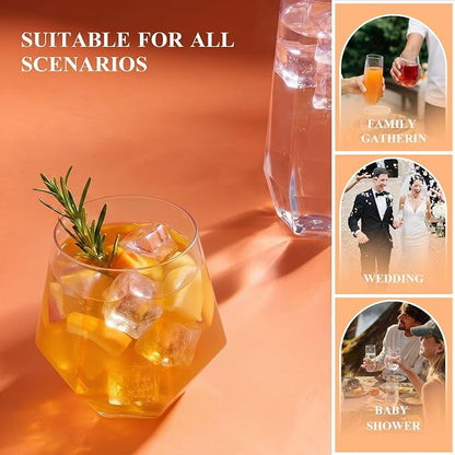 BESTSTAR 48 Pack Clear Plastic Wine Glasses Set BPA-Free Shatterproof | 24 9 OZ - Image 8