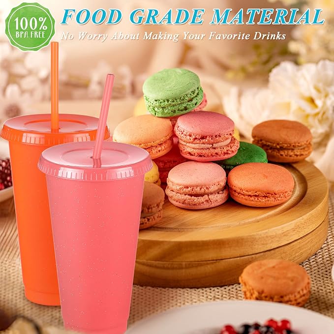 Honeydak 15 Pack Tumbler with Straw and Lid Bulk Cups - Image 2