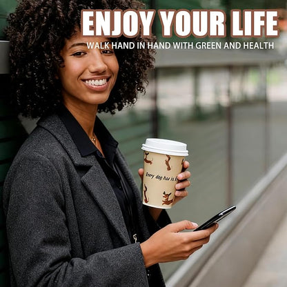 12 OZ 25 Pack Disposable Cups Paper Coffee Cups - Image 7