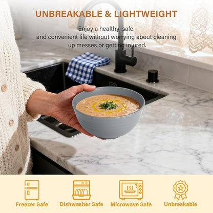 Premium Wheat Straw Bowls 8 PCS Unbreakable Bowl - Image 5