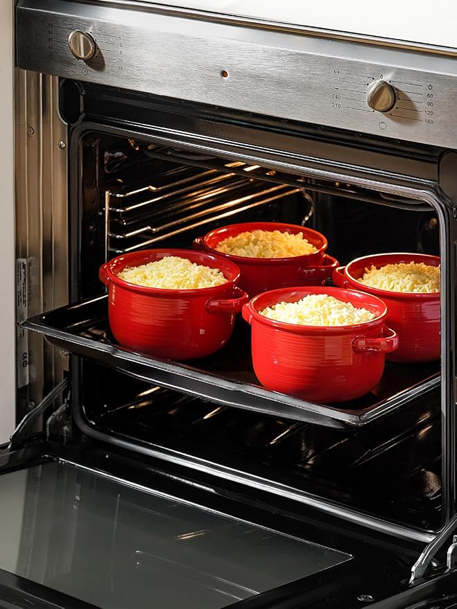 LE TAUCI Soup Bowls with Handles - 28 oz Lead-Free Ceramic French Onion Crocks - Image 4