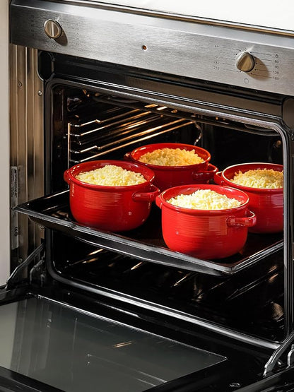LE TAUCI Soup Bowls with Handles - 28 oz Lead-Free Ceramic French Onion Crocks - Image 4