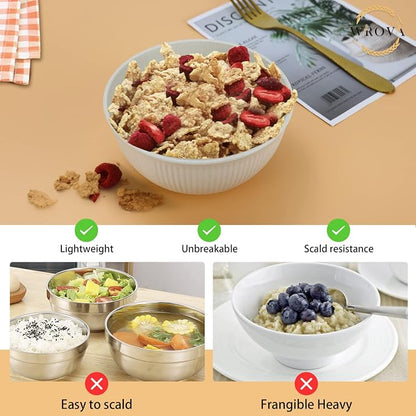 Kids Soup Bowls 8 PCS, Wheat Straw Bowls Set Microwave Safe 26 OZ | Unbreakable - Image 4
