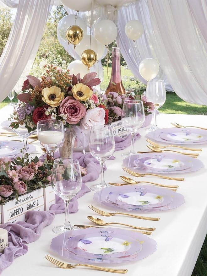 20PCS Purple Butterfly Plates - Image 5