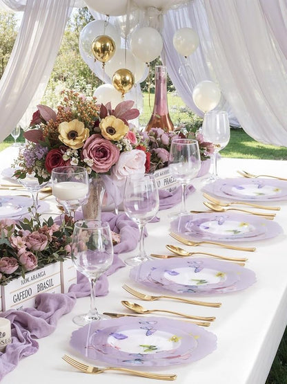 20PCS Purple Butterfly Plates - Image 5