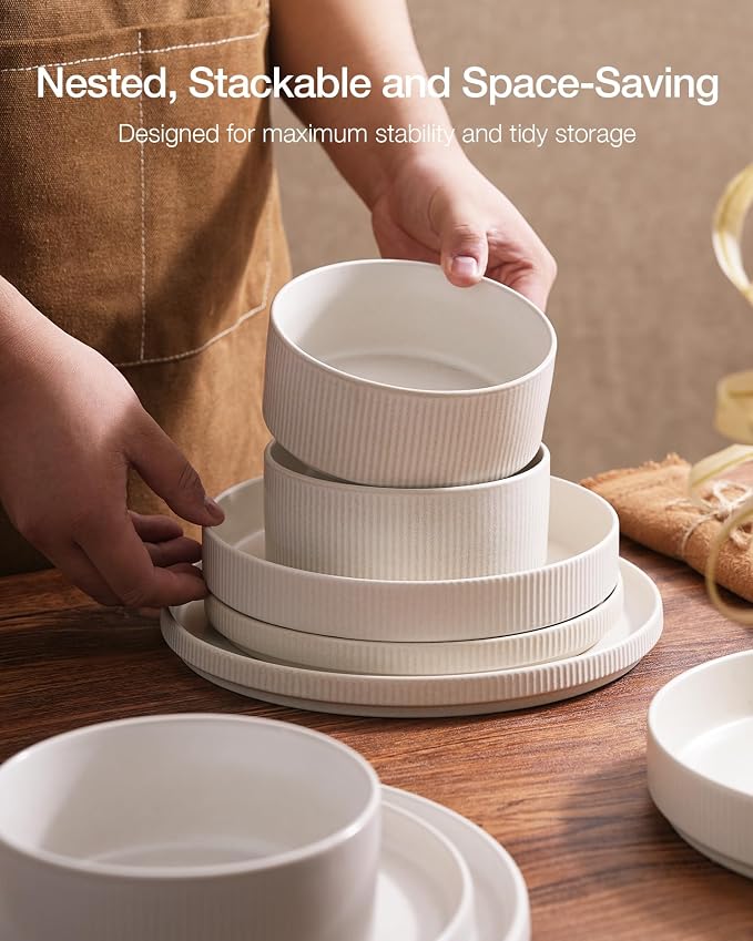 Famiware Star Ceramic Plates and Bowls Sets, Reactive Glaze Dishes - Image 6