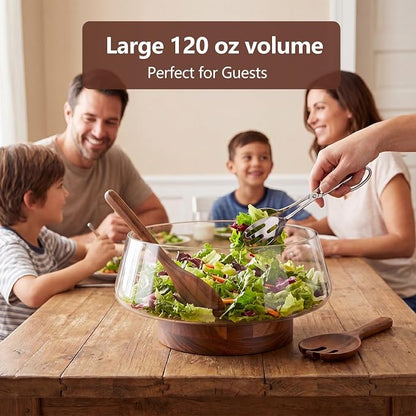 Large Glass Salad Bowl Set - Image 5