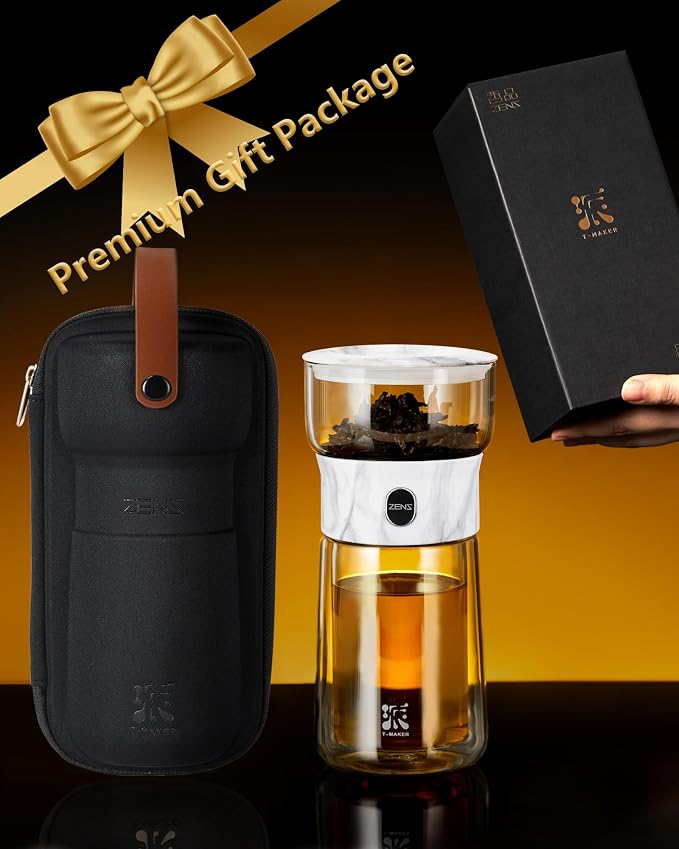 ZENS Modern One Touch Tea Maker, Glass Tea Infuser Pot - Image 8
