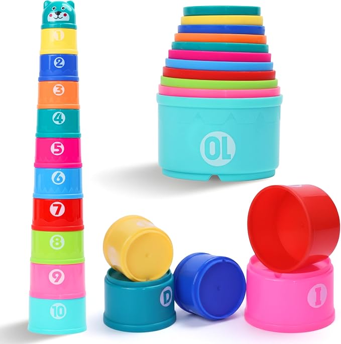 Educational Stacking Toys for Toddlers 1–3 | Numbers & Alphabet Stacking Cups by TinyTinker