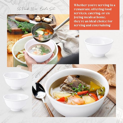 Tioncy 36 Pcs Bowls Set Unbreakable Dessert Soup Salad Bowls - Image 4