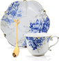 Country Roses Porcelain Tea Cup and Saucer Set by Unknown