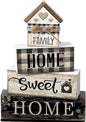 Moucuny 4 Pcs Farmhouse Table Decor Rustic Home Sweet Home Farmhouse Tiered by Moucuny