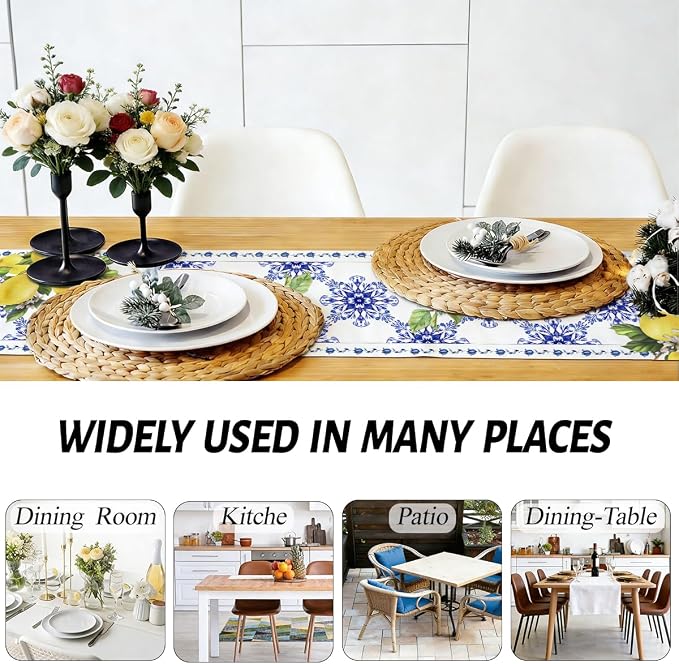 Italy Blue Tiles Runner Decorative, Housewarming Gifts - Image 5