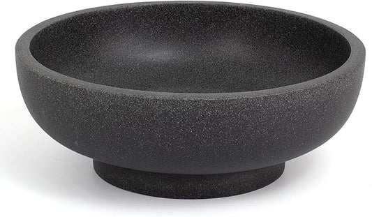 Large Decorative Resin Bowl, Modern Handicraft Bowls for Home Decor, Decorative Fruit Bowl for Kitchen Counter, Stylish Key Bowl for Entry Table, Artificial Stone Black