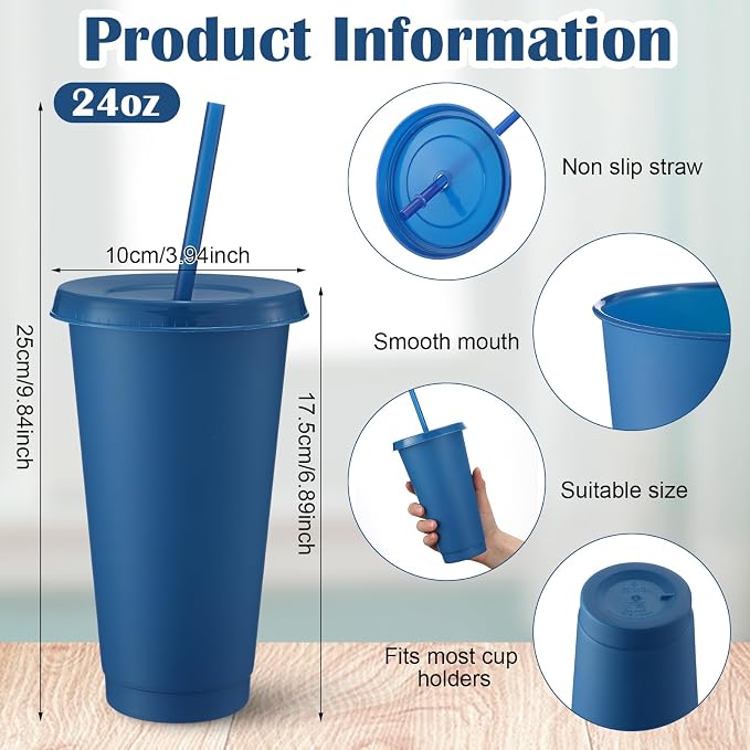 Honeydak 30 Pack Tumbler with Straw and Lid Bulk Cups - Image 3