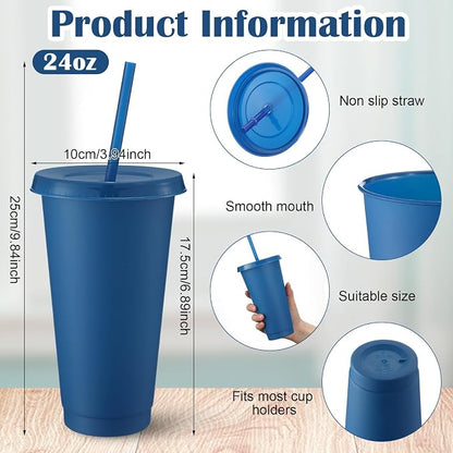 Honeydak 30 Pack Tumbler with Straw and Lid Bulk Cups - Image 3