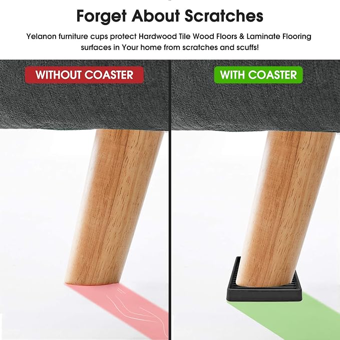 Furniture Coasters, Rubber Furniture Feet, Anti Slide Floor Protector - Image 4