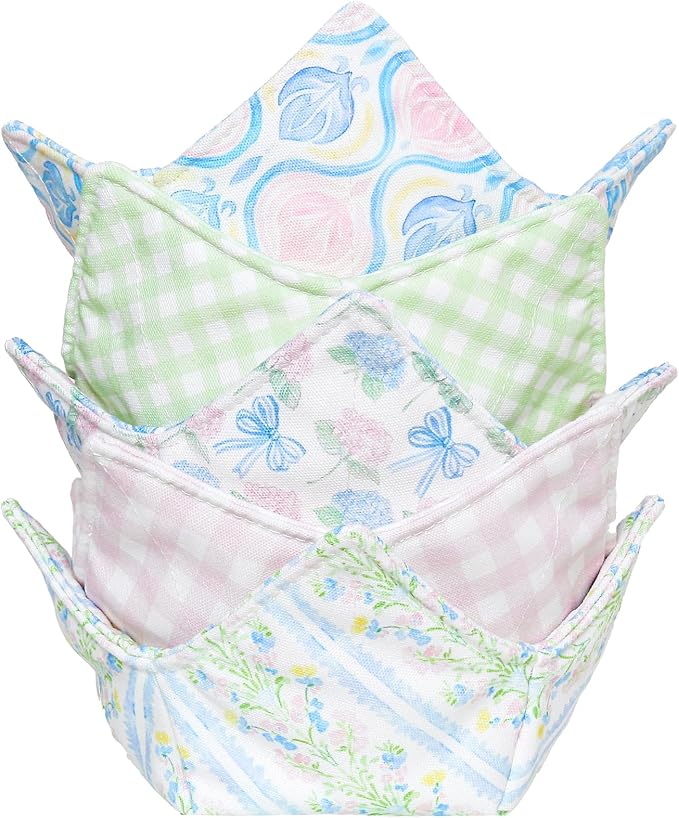 Cotton Microwavable Bowl Cozy, Microwave-Safe Hot Bowl Holders, Soup Bowl Cozy by ROGITU