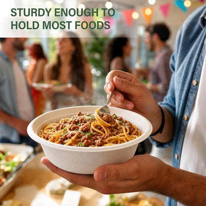 125 Pack 12 Oz Disposable Paper Bowls, Heavy-Duty Compostable Bowls - Image 4