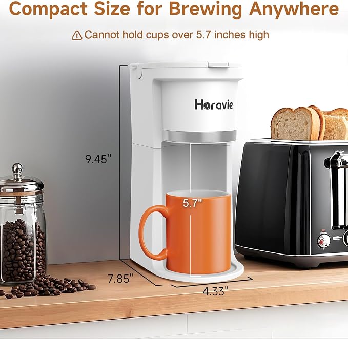 Small Single Serve Coffee Maker, One Cup Coffee Machine - Image 7