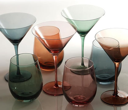 Colored Stemless Wine Glasses for Red or White Wine (Set of 4), 18-Ounces, Large Wine Glasses for Cabernet, Pinot Noir, Burgundy, Bordeaux (4color)