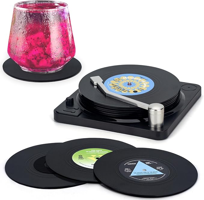 Retro Vinyl Record Coasters by Valdivia