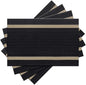 Luxurious Placemats Set of 4, Durable Table Mats Kitchen Plastic Washable Placemats for Home/Dining Room Decoration (Black)