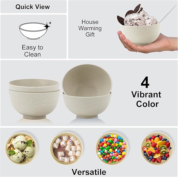 wheat straw dessert bowls 10oz set of 8 - Image 3