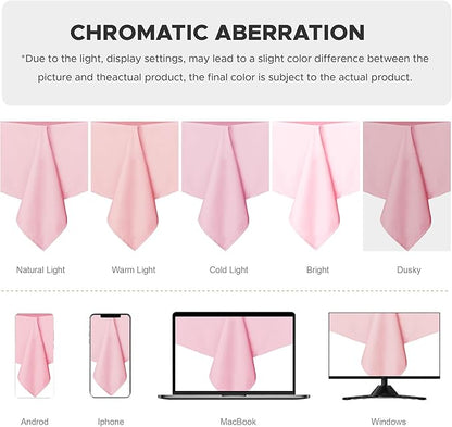 sancua Rectangle Tablecloth - 60 x 84 Inch - Stain and Wrinkle Resistant Washable Polyester Table Cloth, Decorative Fabric Table Cover for Dining Tables, Buffet Parties and Camping, Valentines Pink