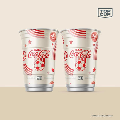Top Cup – 20 Ounce, Officially Licensed Coca-Cola Soccer Theme Aluminum Party - Image 2
