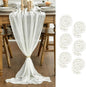 Artoid Mode Boho Milk White Gauze 6 Pieces Wedding Table Runner, 120 Inch by ArtoidMode