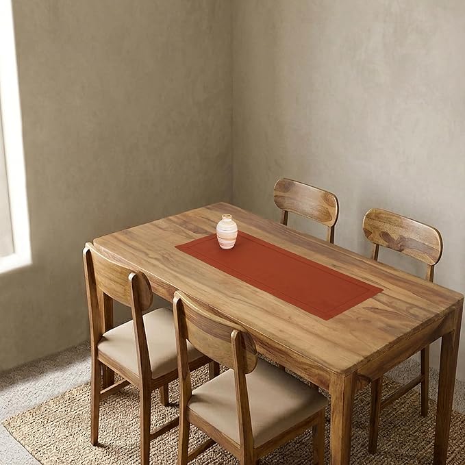 Solino Home 100% Pure Linen Table Runner Cinnamon Hemstitch, 14 x 36 in | - Image 2