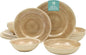 Gibson Home Casper Court 16-Piece Melamine Dinnerware Set – Beige Reactive Glaze Look Plates and Bowls, Service for 4 – Top Rack Dishwasher Safe Everyday Dining Set