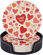 Pink Red Love Letter Heart Coasters by KiuLoam