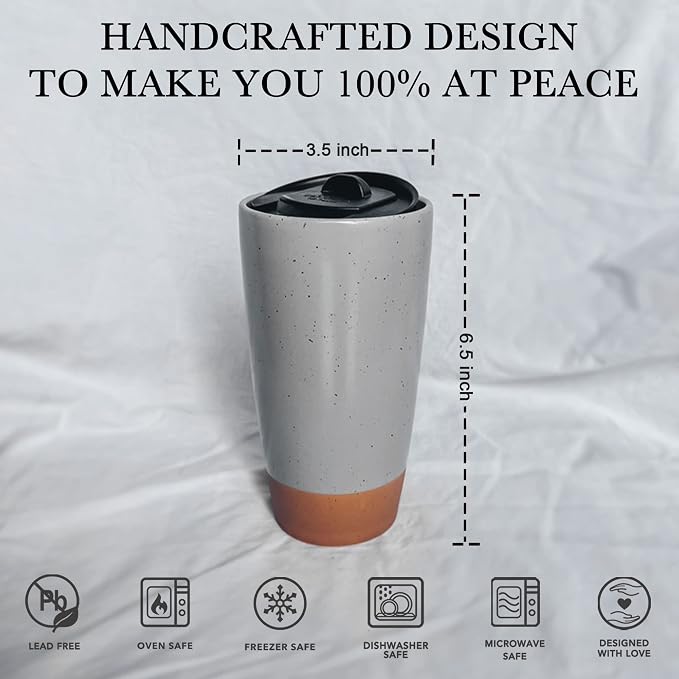 Mora Double Wall Ceramic Coffee Travel Mug - Image 2
