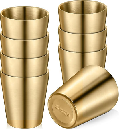 Mimorou 8 Pack Stainless Steel Insulated Cup 10 oz Metal Tumbler Double Wall by Mimorou