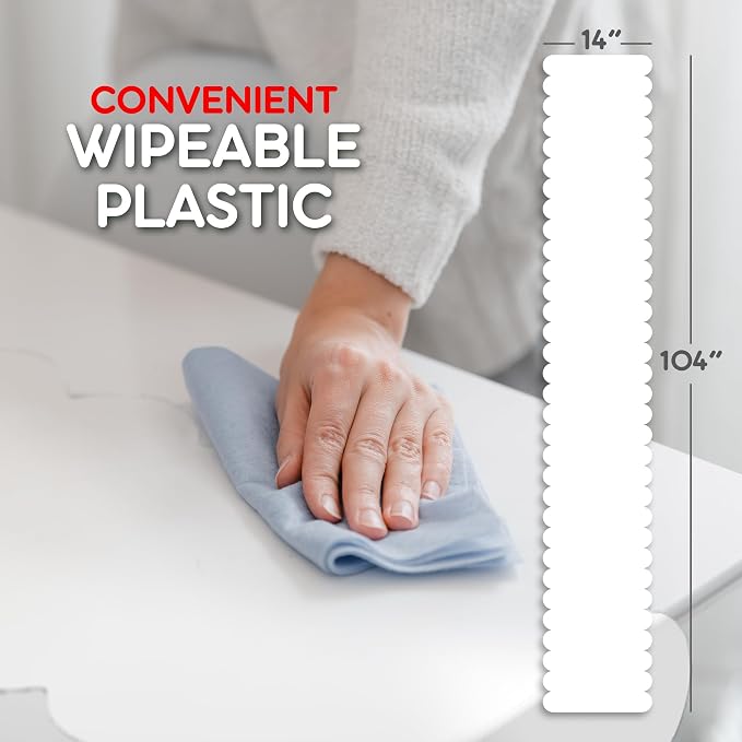 White Scallop Table Runner, Disposable Plastic, 5 Pack - Image 6
