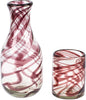 NOVICA Artisan Handblown Recycled Glass Carafe Brown Cup Clear Mexico Tableware by Novica