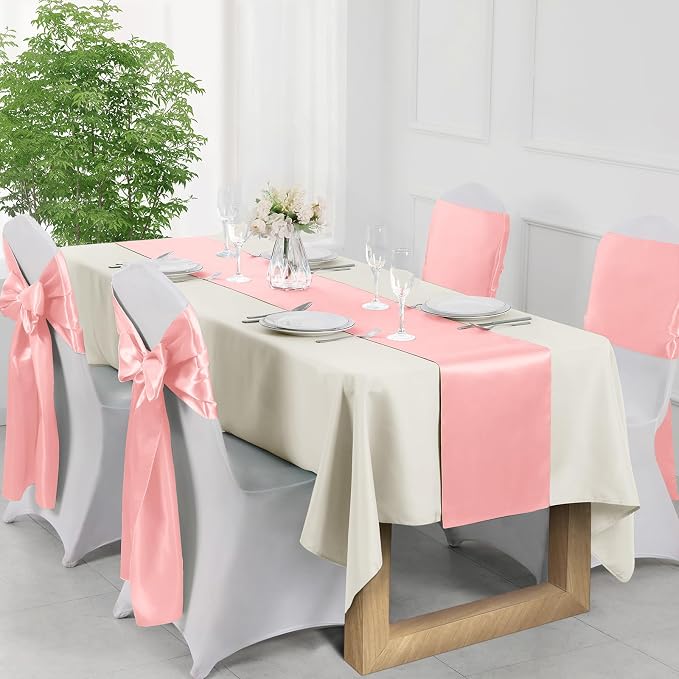 Manyshofu Blush Satin Table Runner 12x108 - Image 3